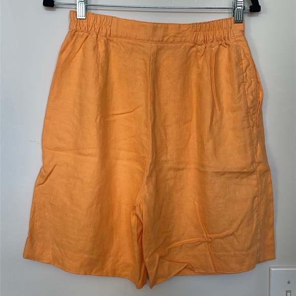 Womens High Rise Bermuda Lightweight Linen Breathable Resort Summer Shorts 10 - Picture 2 of 6